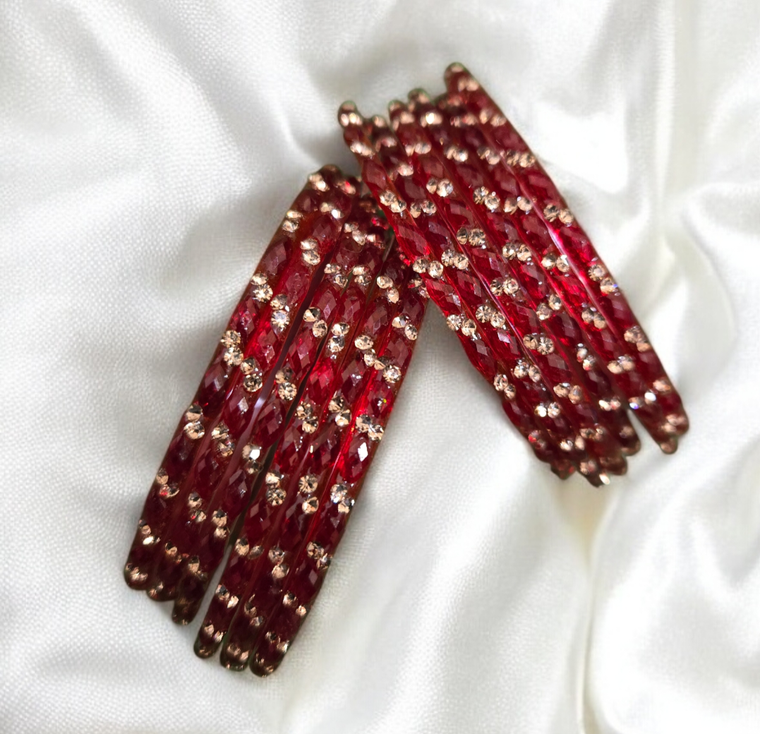 Premium raindrop glass bangles - size 2.4