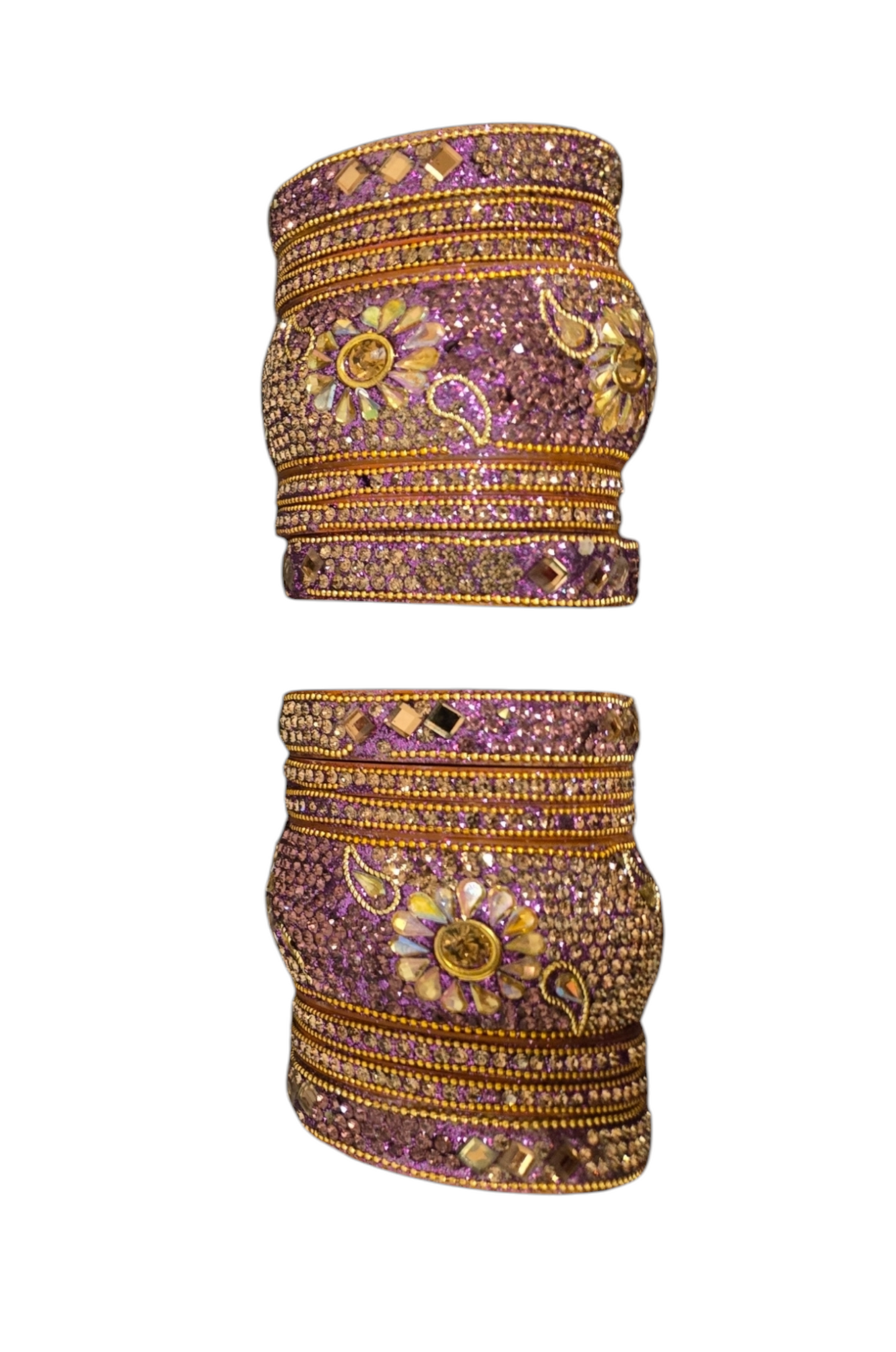 Indian stone bangle set - Lilac