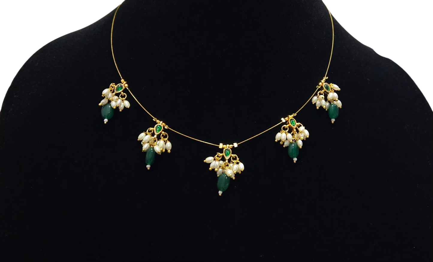Dual Elegance Jadav Necklace – Pink & Green