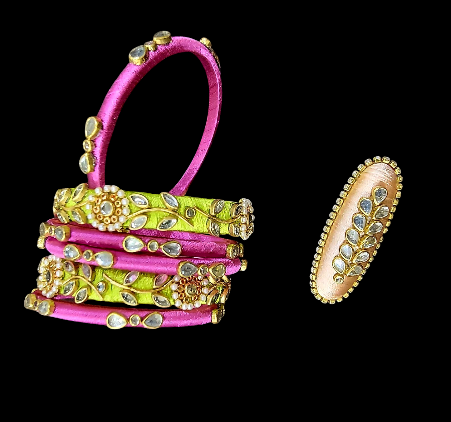Beautiful handmade combo special- Set of bangles and brooch