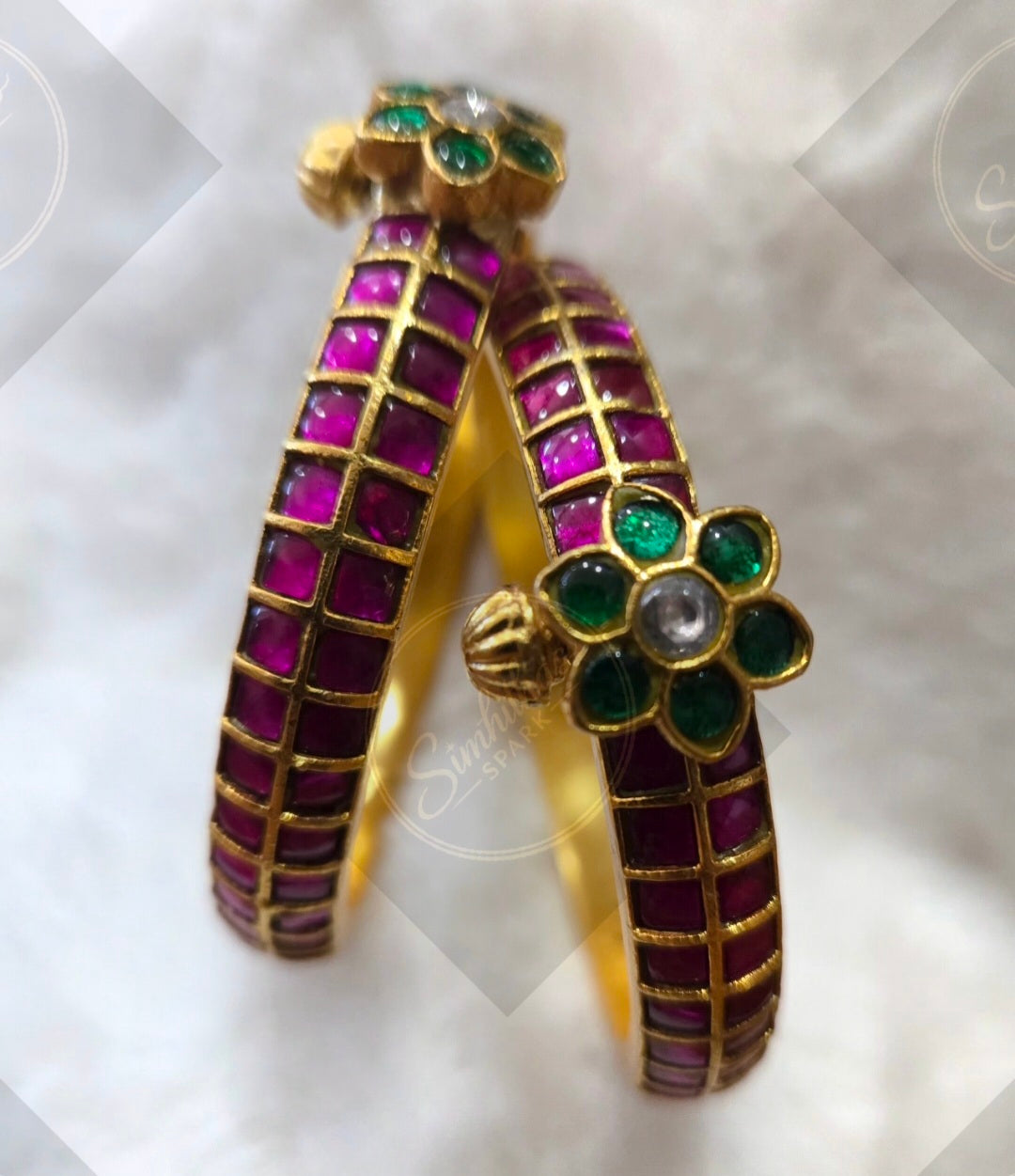 Jadau Kundan Bangles - Size 2.8