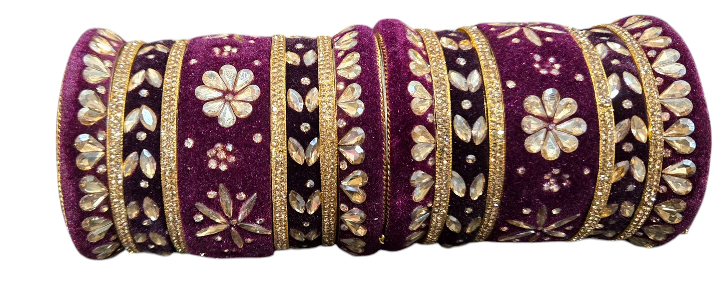 Rajwadi Velvet Churiya Sets - Most trending collection - Wine