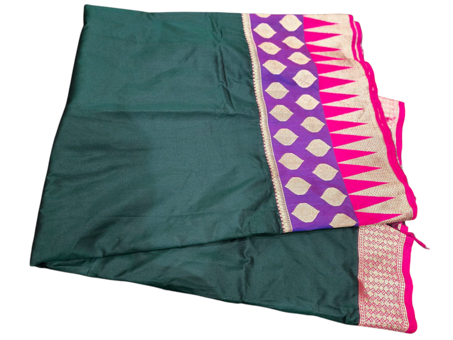 Beautiful Soft Sitara Silk Saree - Bottle green
