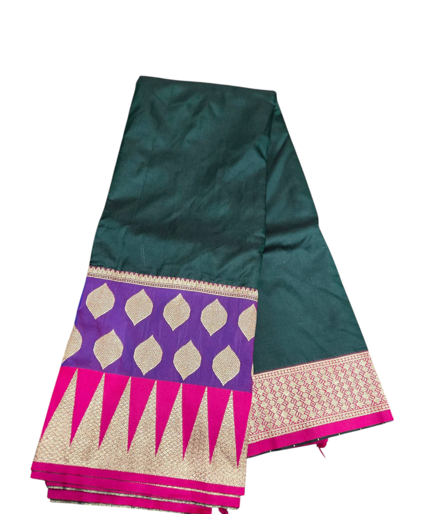 Beautiful Soft Sitara Silk Saree - Bottle green