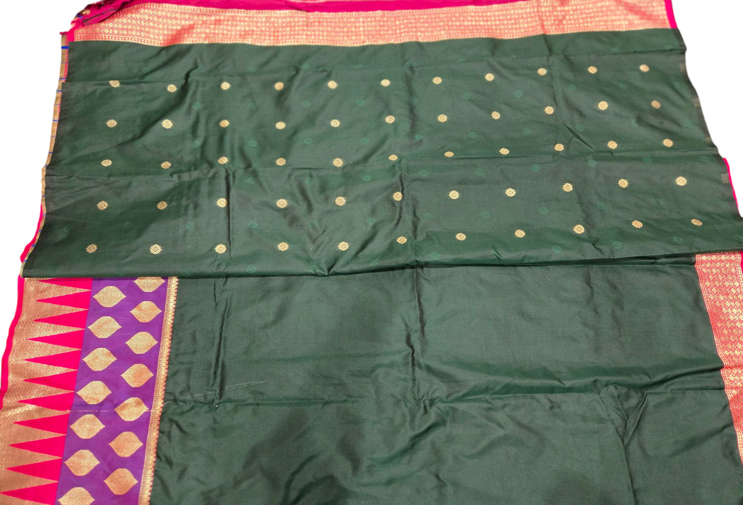Beautiful Soft Sitara Silk Saree - Bottle green