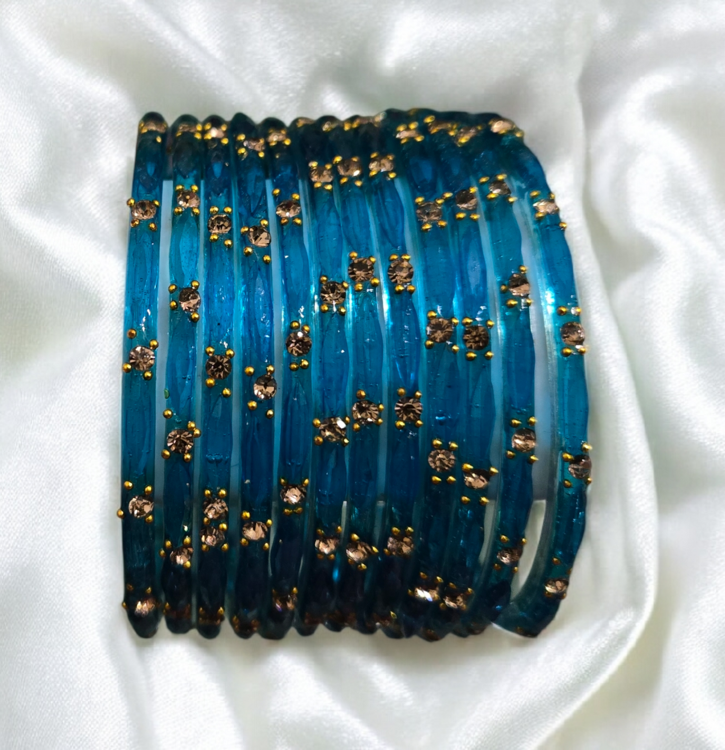 Premium raindrop glass bangles - size 2.4