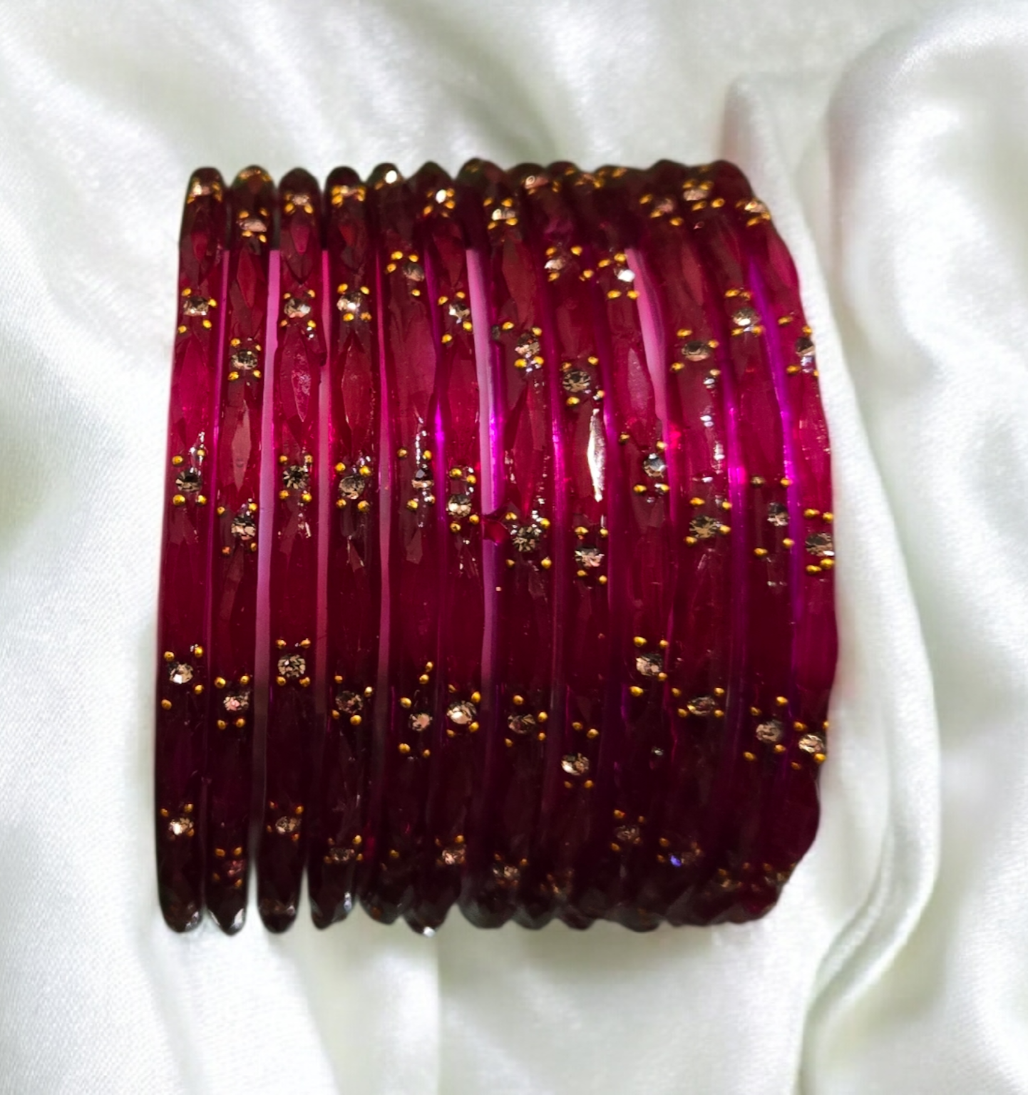 Premium raindrop glass bangles - size 2.4