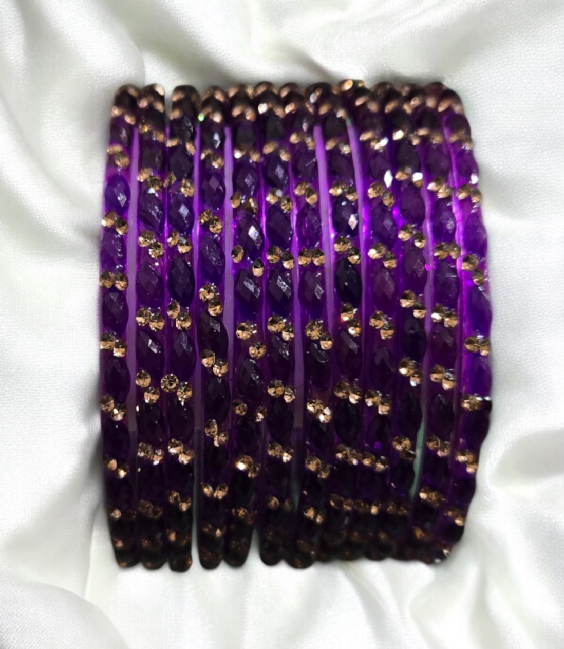 Premium raindrop glass bangles - size 2.4