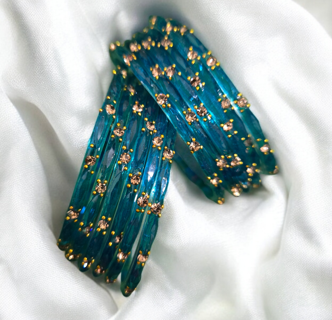 Premium raindrop glass bangles - size 2.4