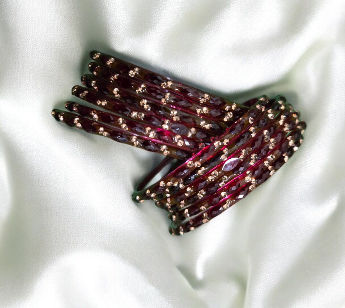 Premium raindrop glass bangles - size 2.4