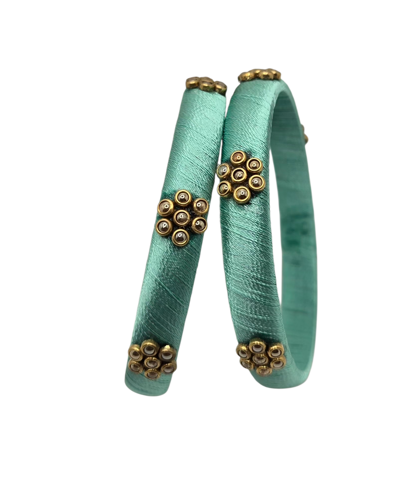 Beautiful Silk Thread Pair Bangles - 2.8