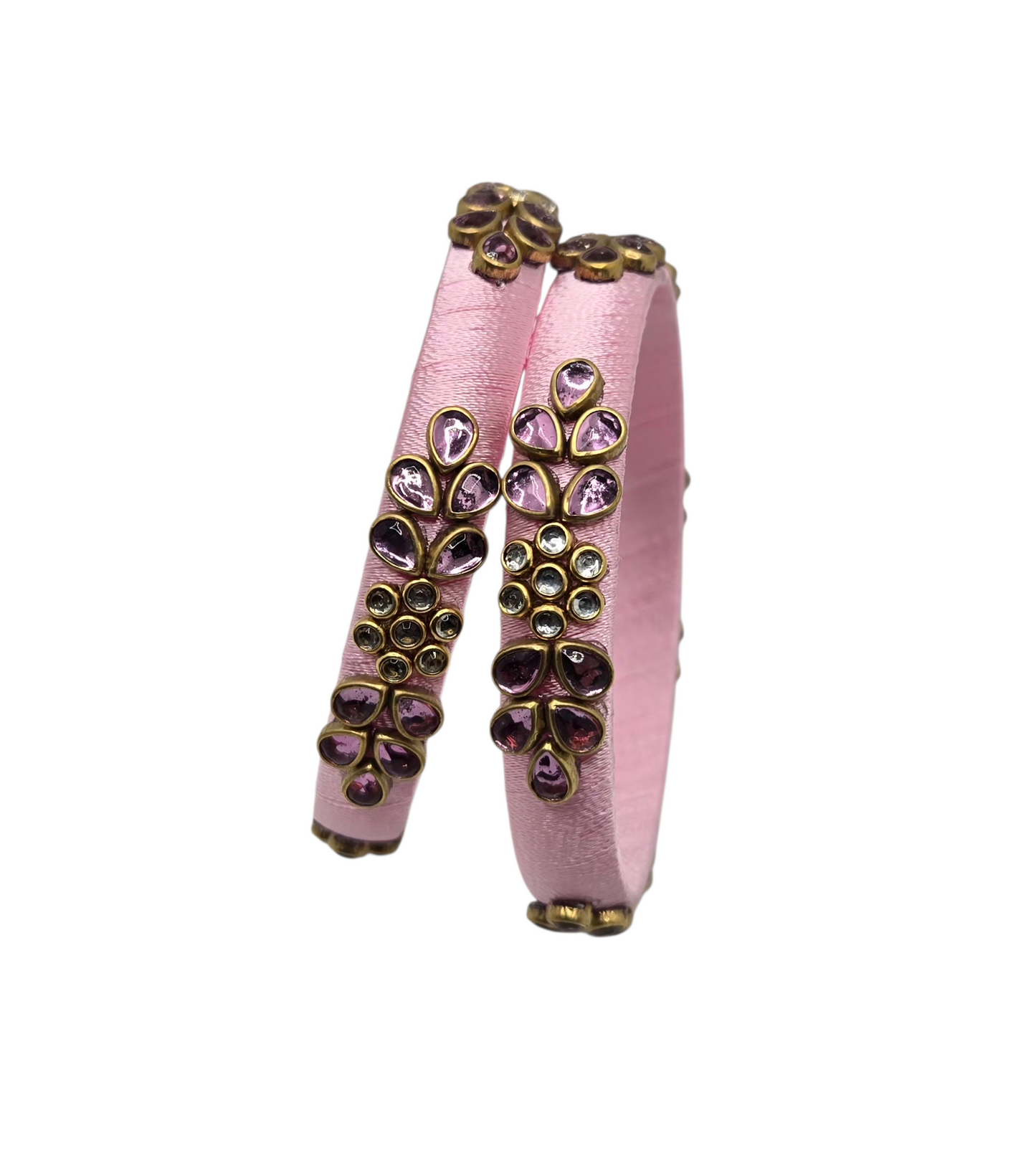 Beautiful Silk Thread Pair Bangles - 2.8