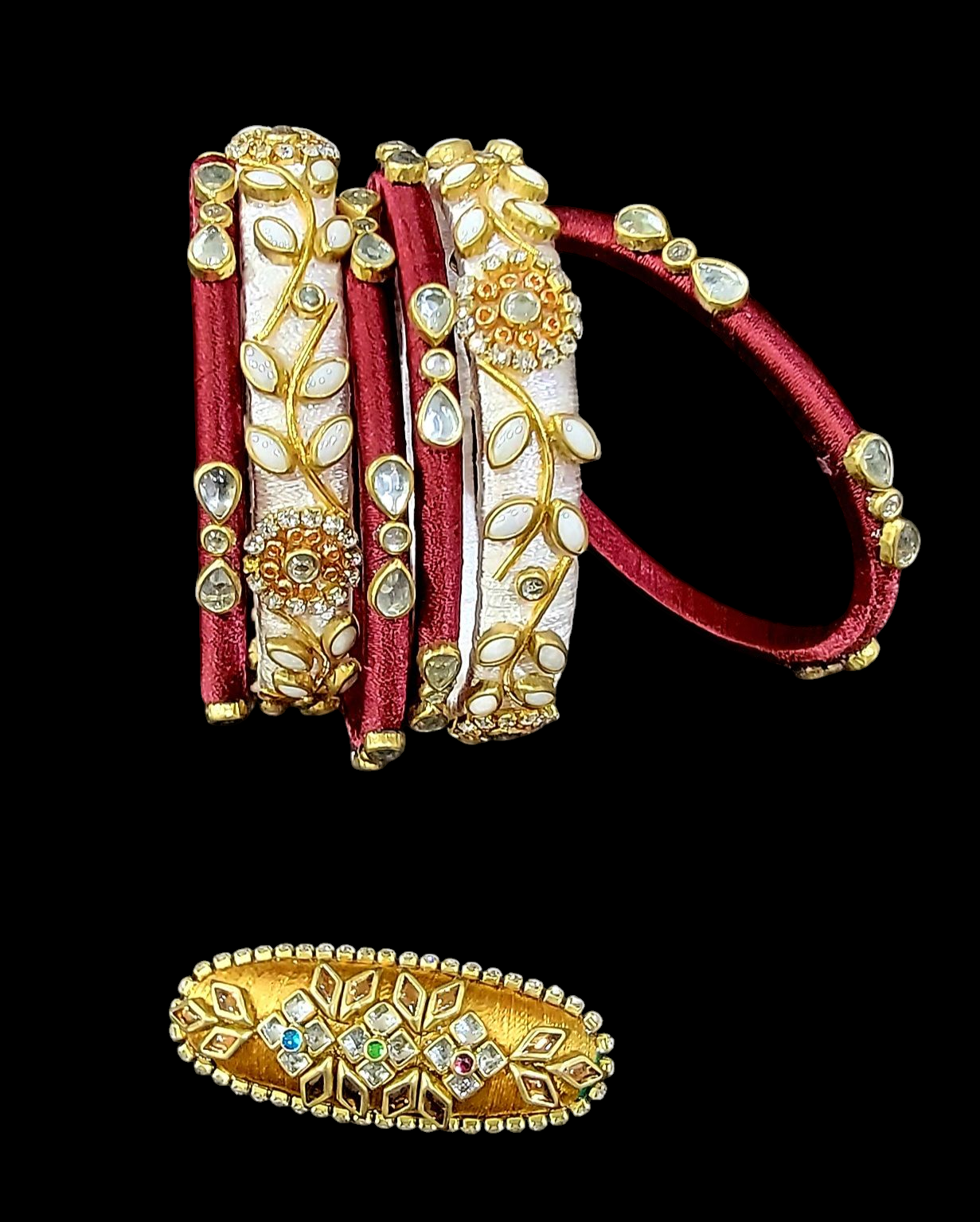 Beautiful handmade combo special- Set of bangles and brooch