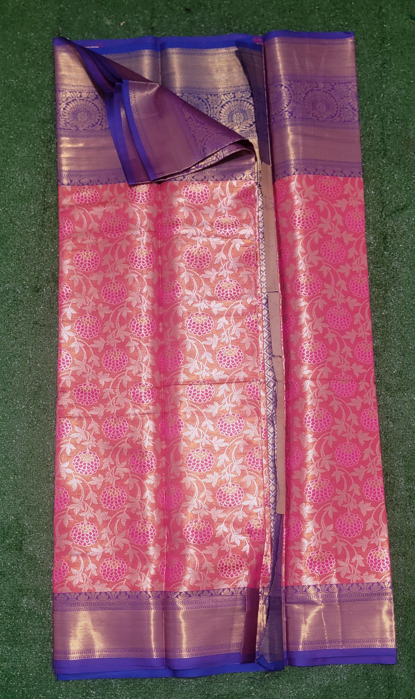 Semi Silk Tissue Saree - Pink