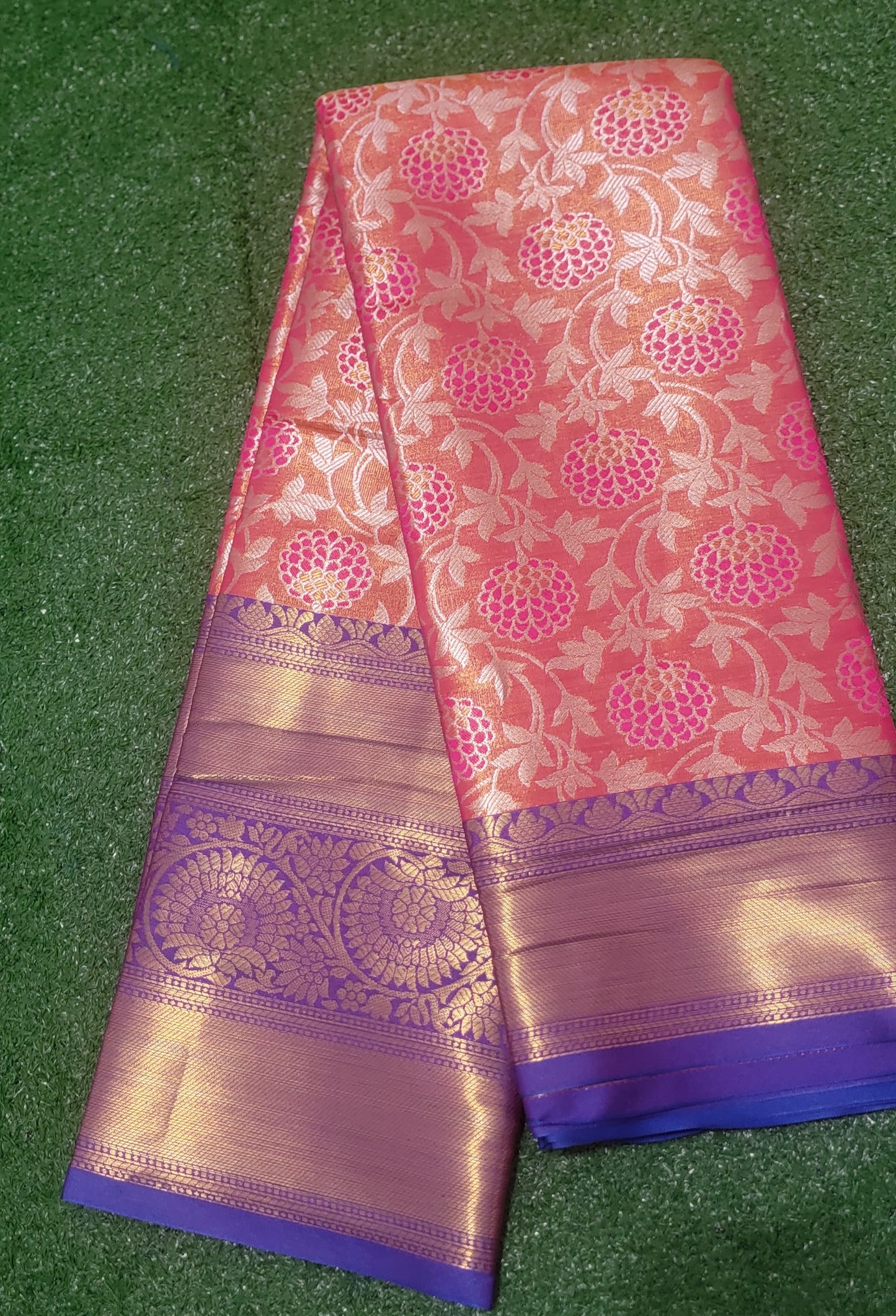 Semi Silk Tissue Saree - Pink