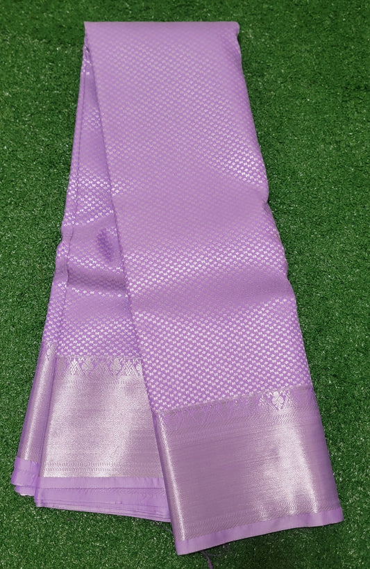 Kanchi Silk Saree - Lavender with silver combination