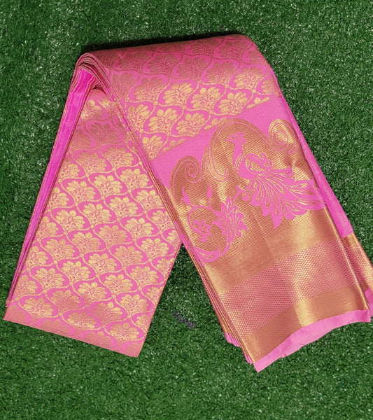 Semi Soft Silk Saree - Warm Pink