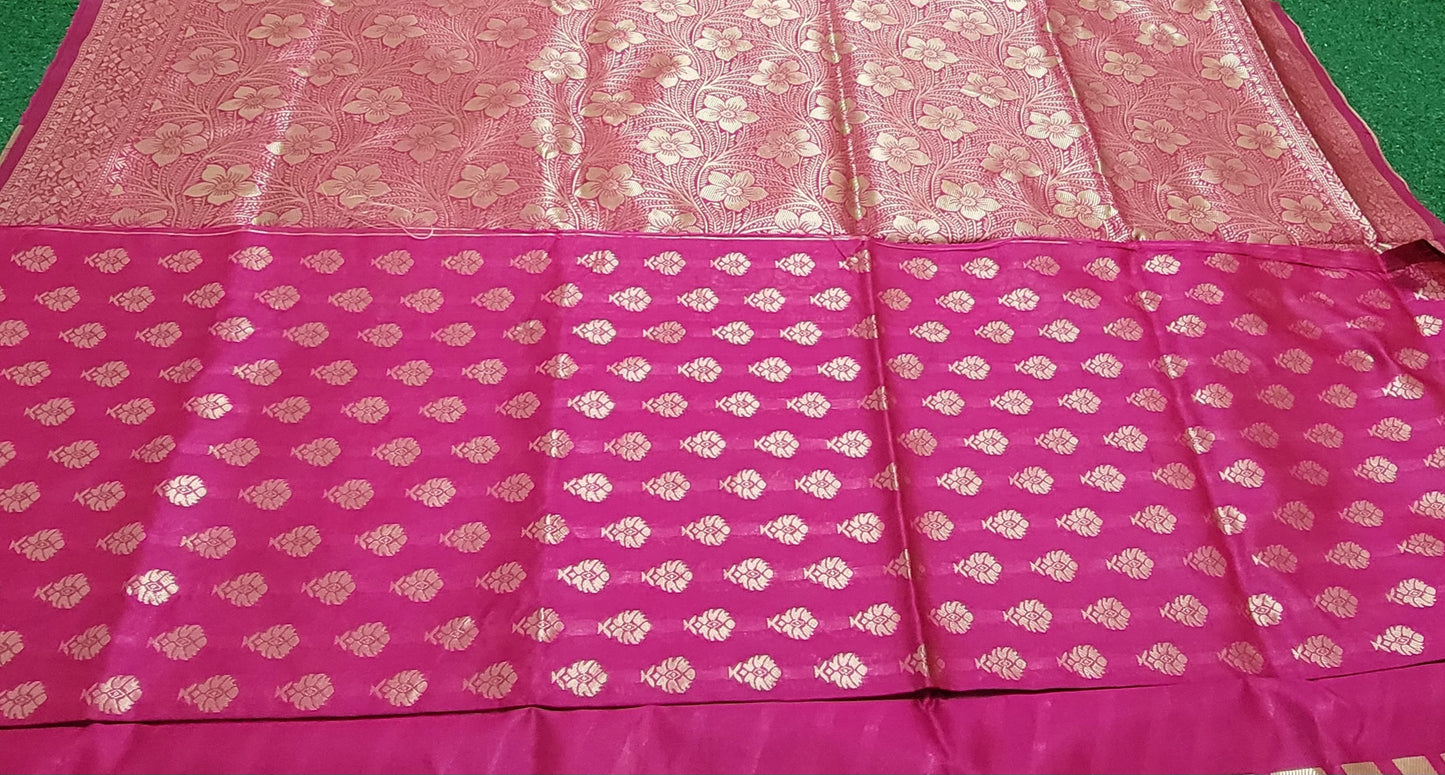 Fancy Soft Silk Saree - Pink