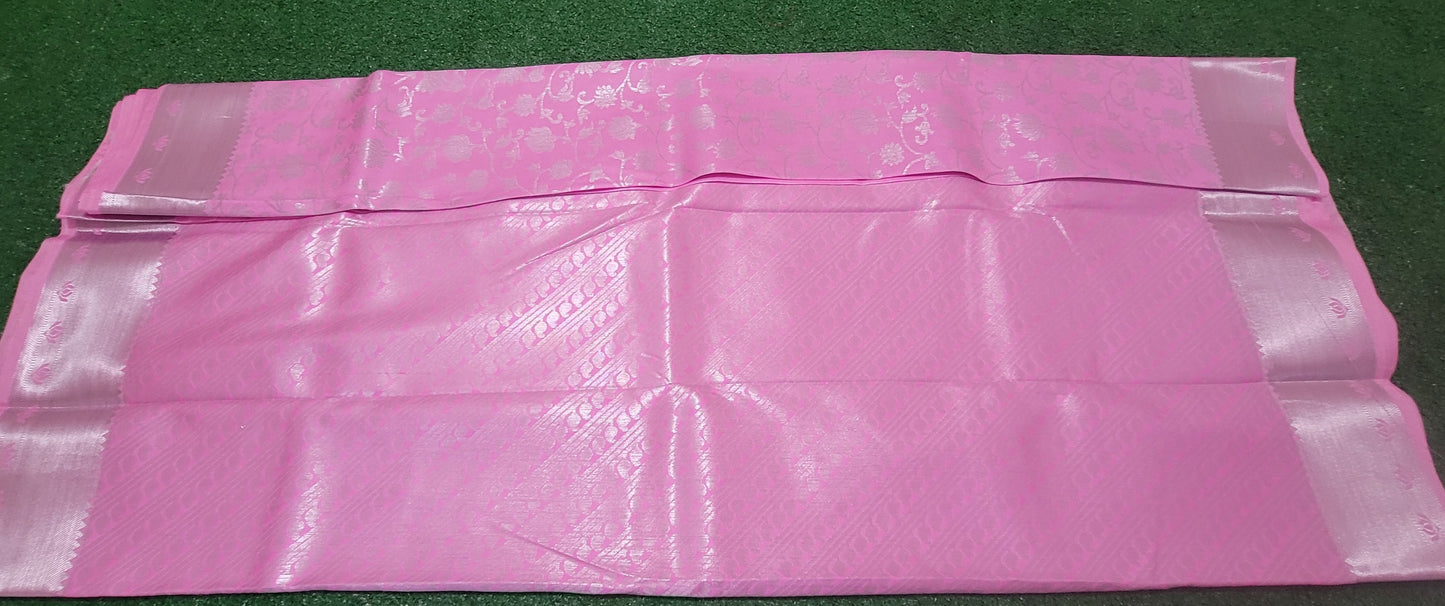 Beautiful Baby Pink Color Soft Silk Sarees - Self Color