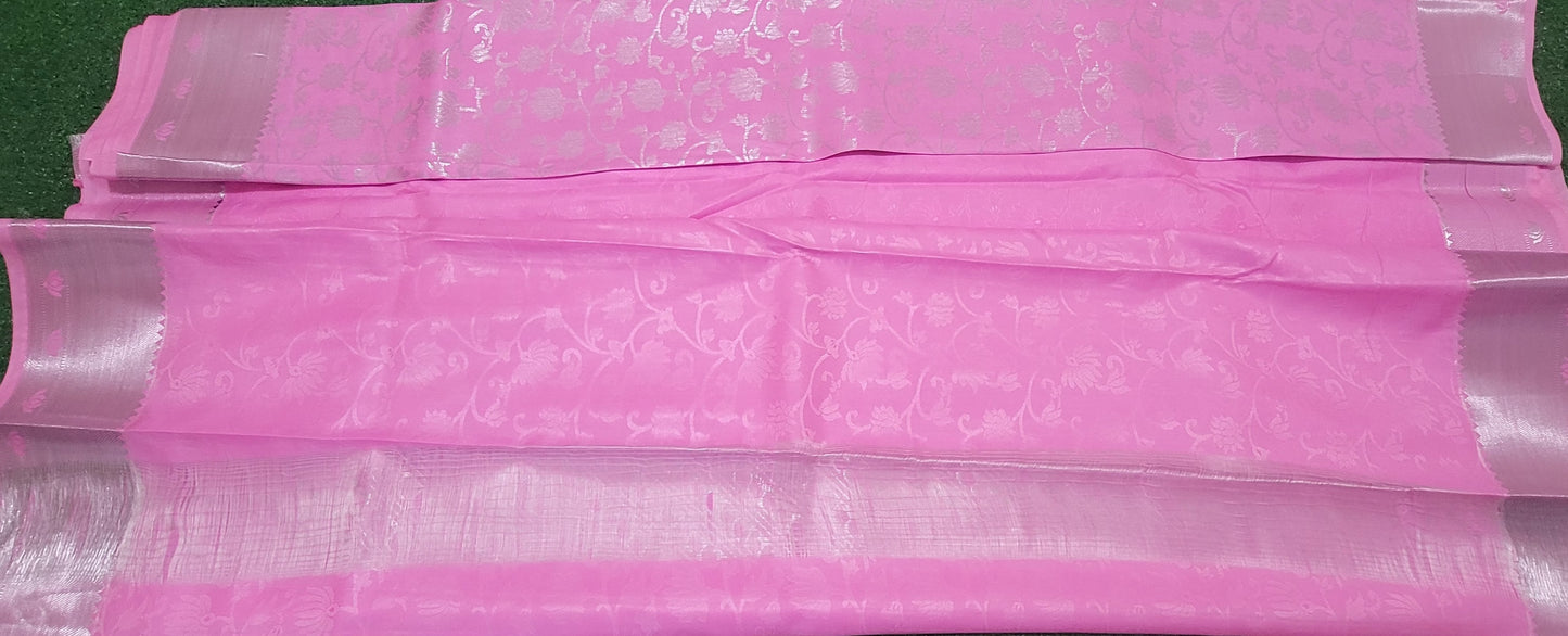 Beautiful Baby Pink Color Soft Silk Sarees - Self Color