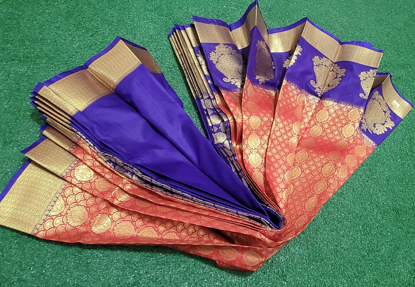 Kanchi Soft Semi Silk Saree - Red and Dark Purple