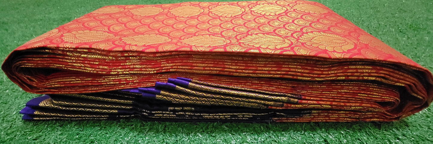 Kanchi Soft Semi Silk Saree - Red and Dark Purple