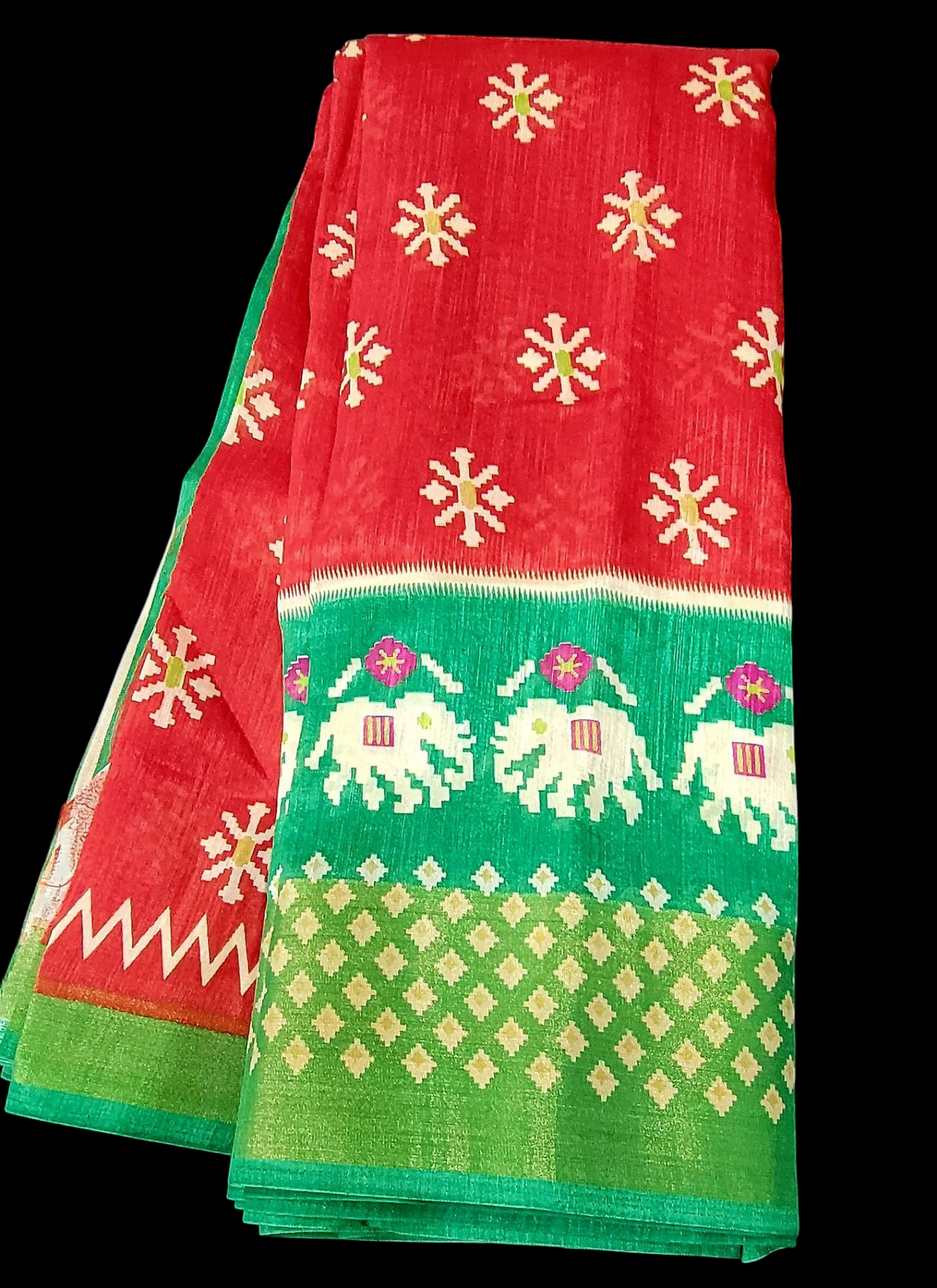 Budget friendly Sarees- Ikkat Print Sarees - Cotton Silk - Fancy Sarees