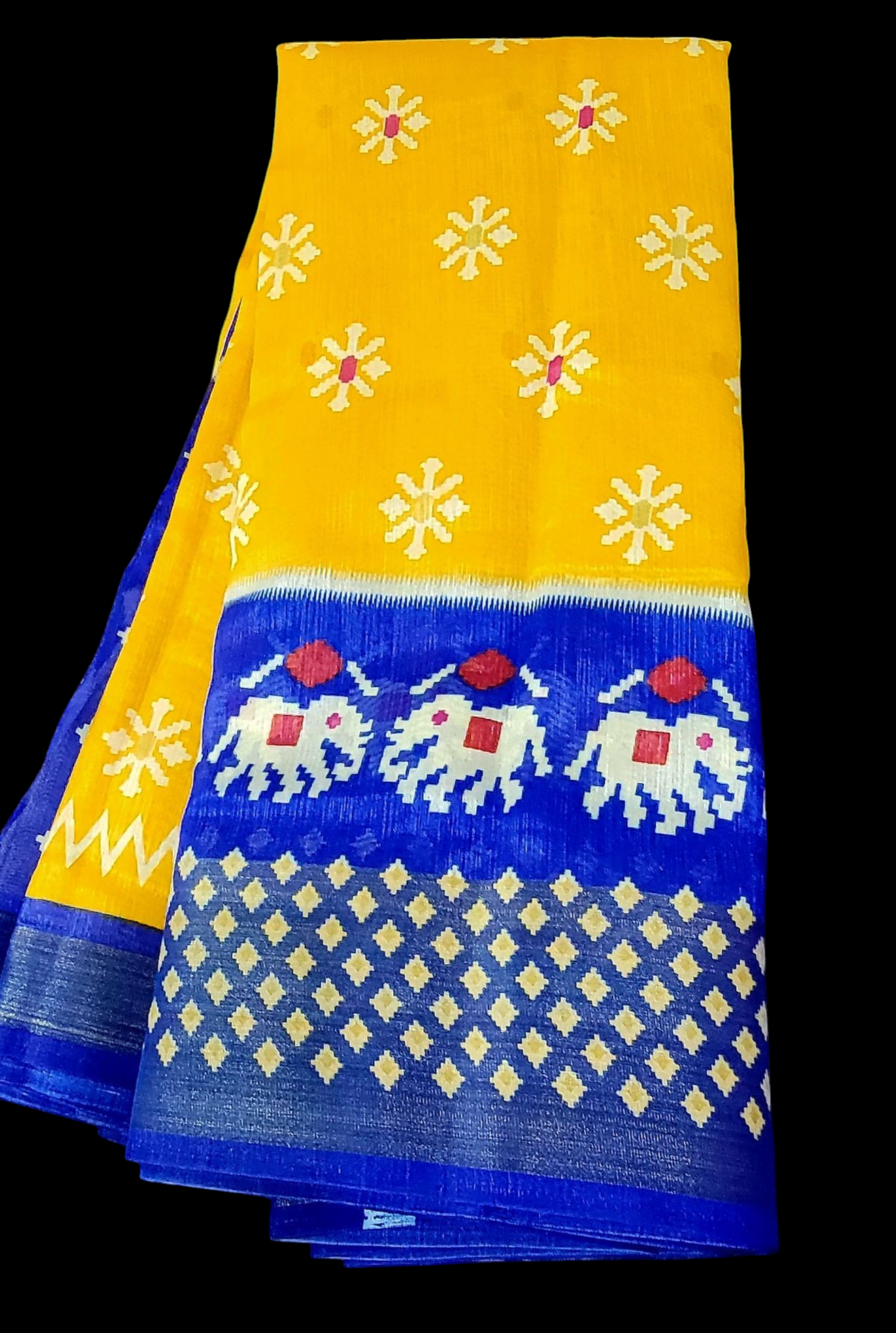 Budget friendly Sarees- Ikkat Print Sarees - Cotton Silk - Fancy Sarees