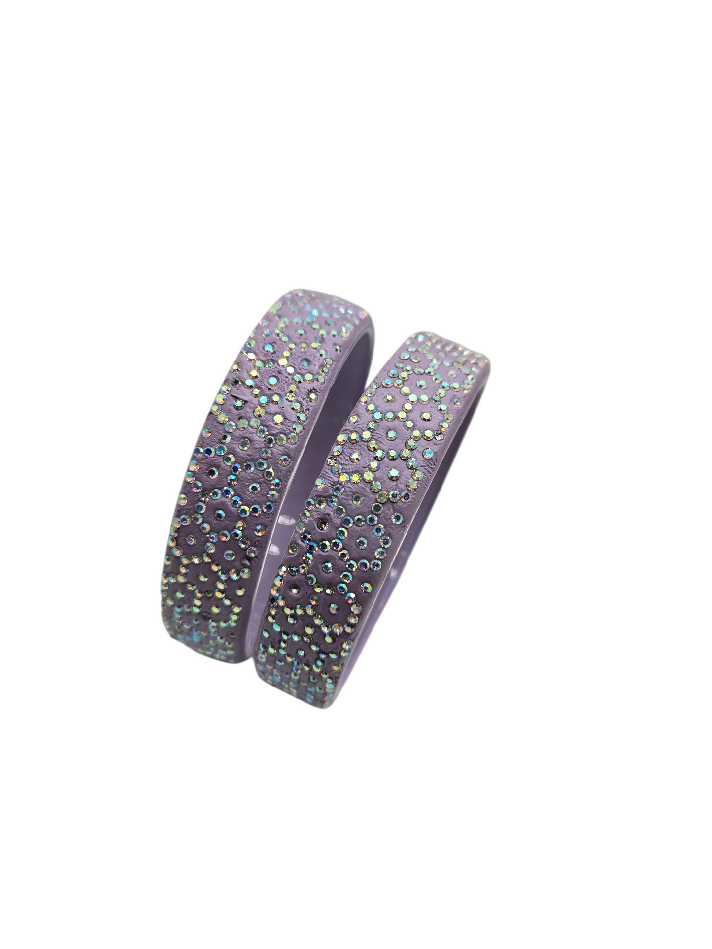 Stone kada glass bangles - Pair