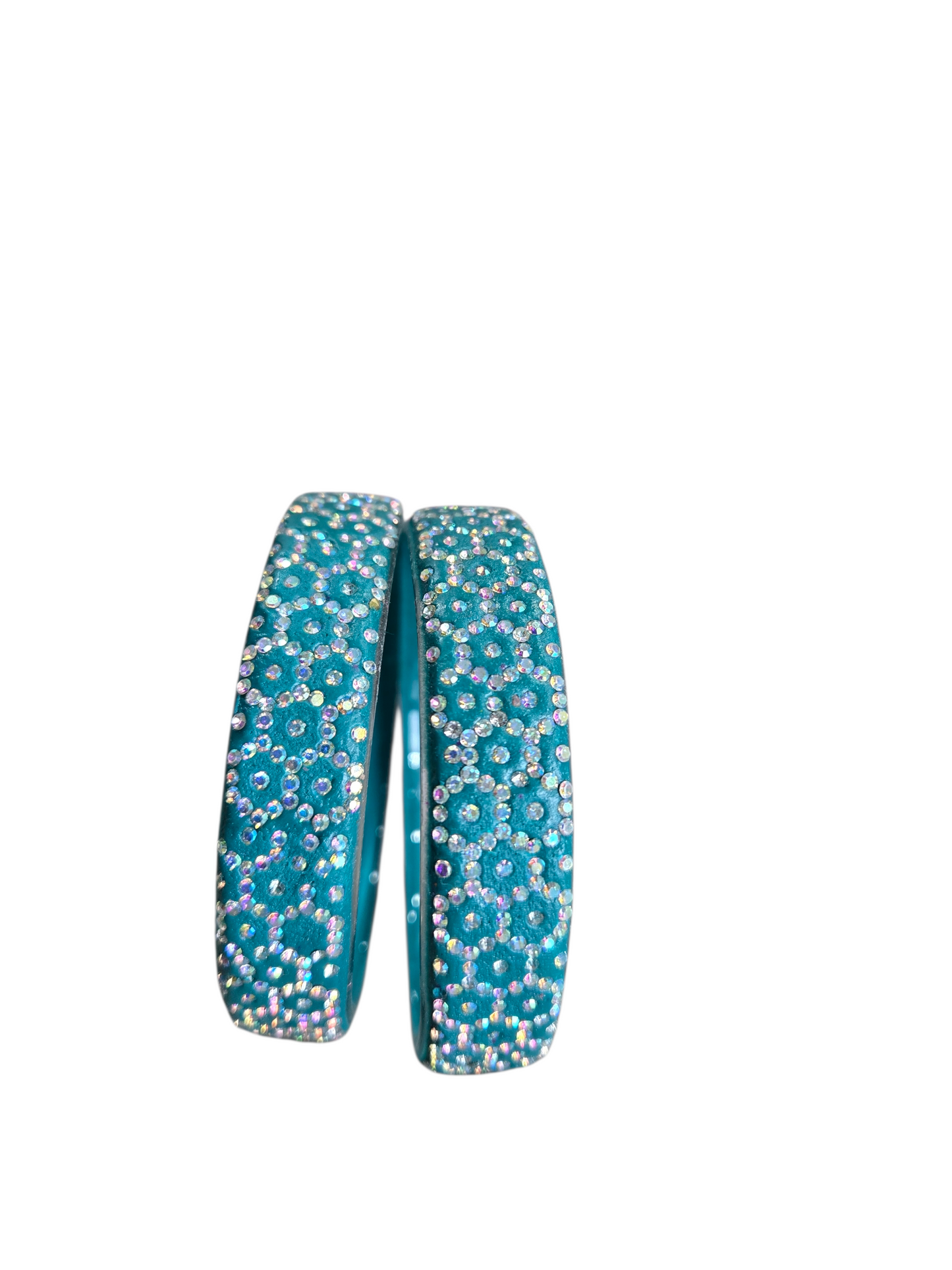 Stone kada glass bangles - Pair