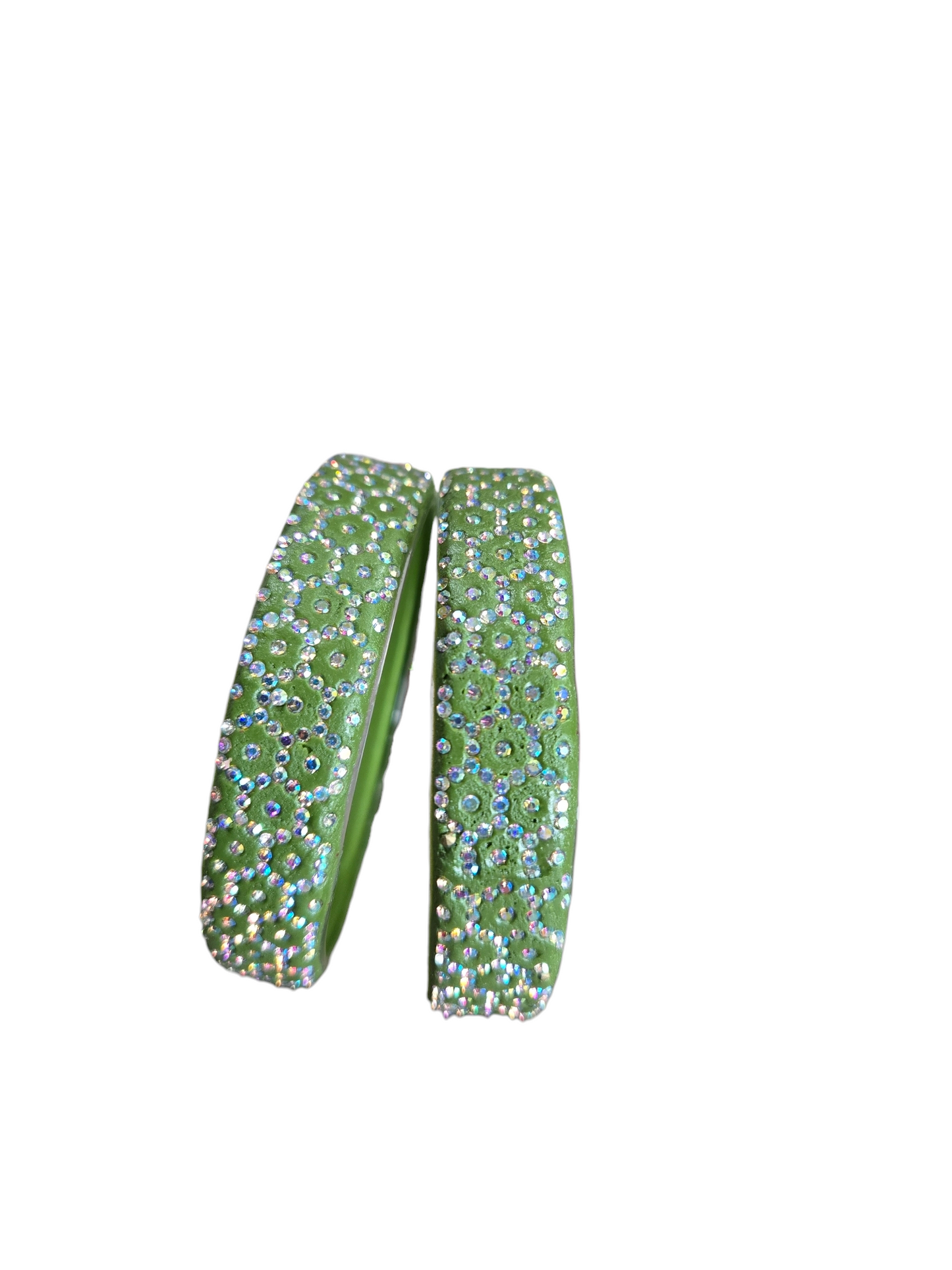 Stone kada glass bangles - Pair