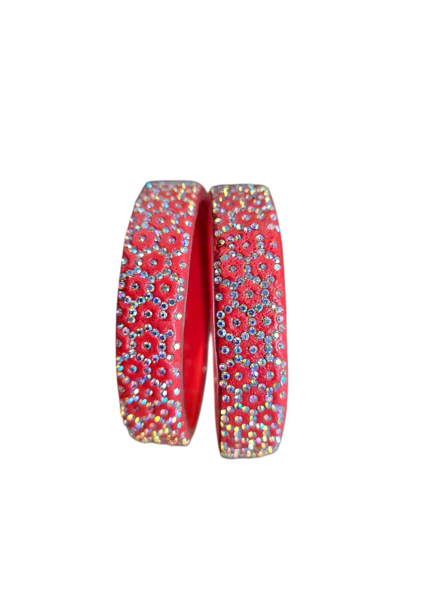 Stone kada glass bangles - Pair