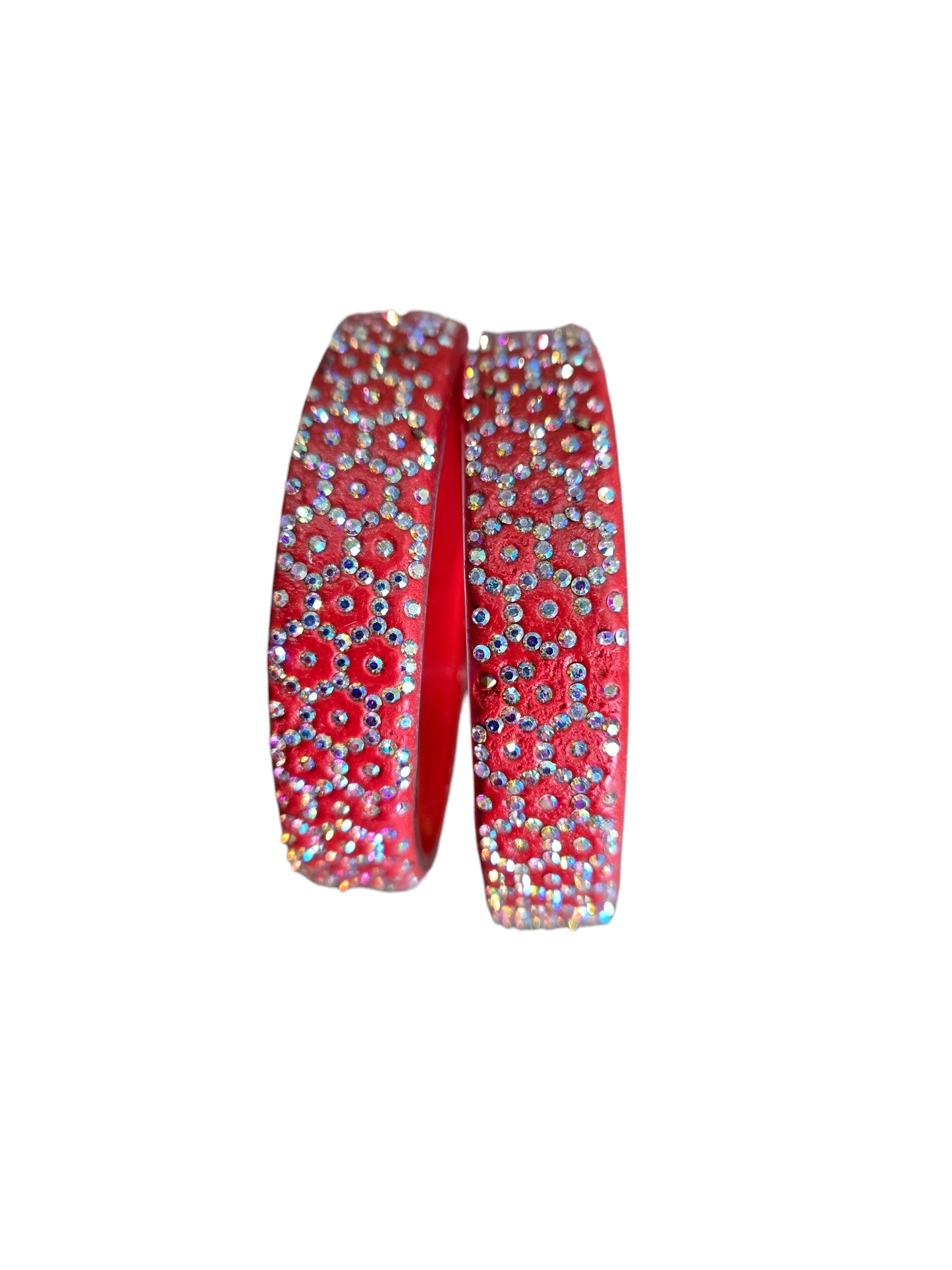 Stone kada glass bangles - Pair