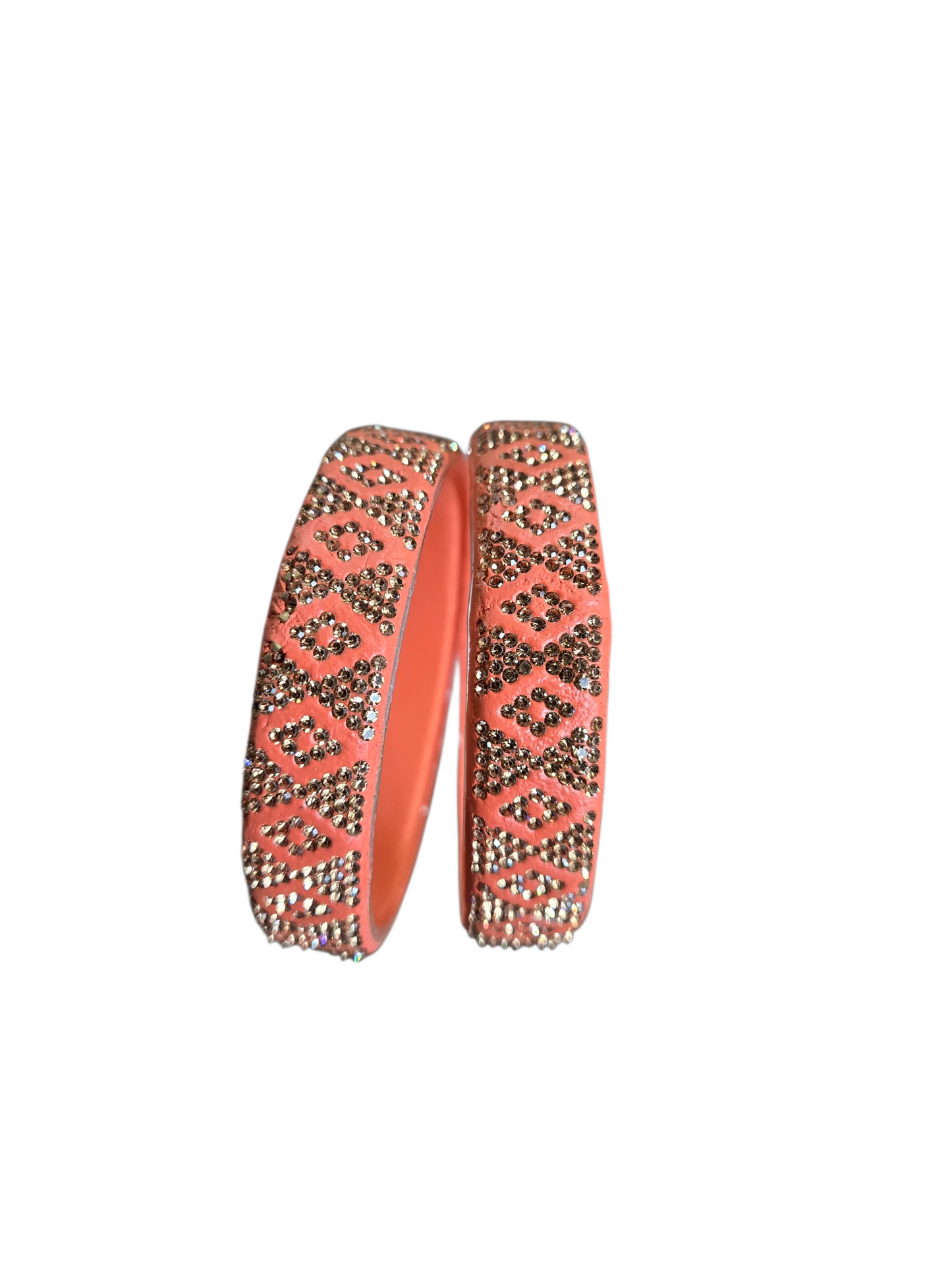 Stone kada glass bangles - Pair