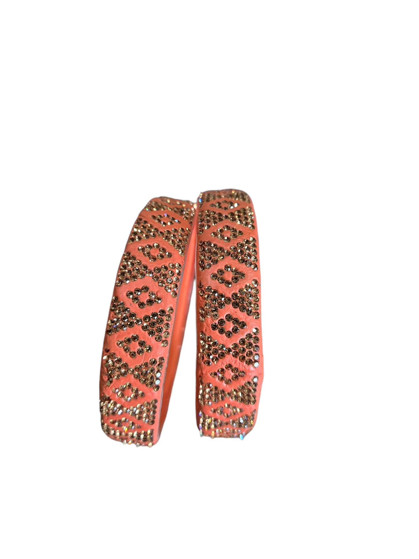 Stone kada glass bangles - Pair