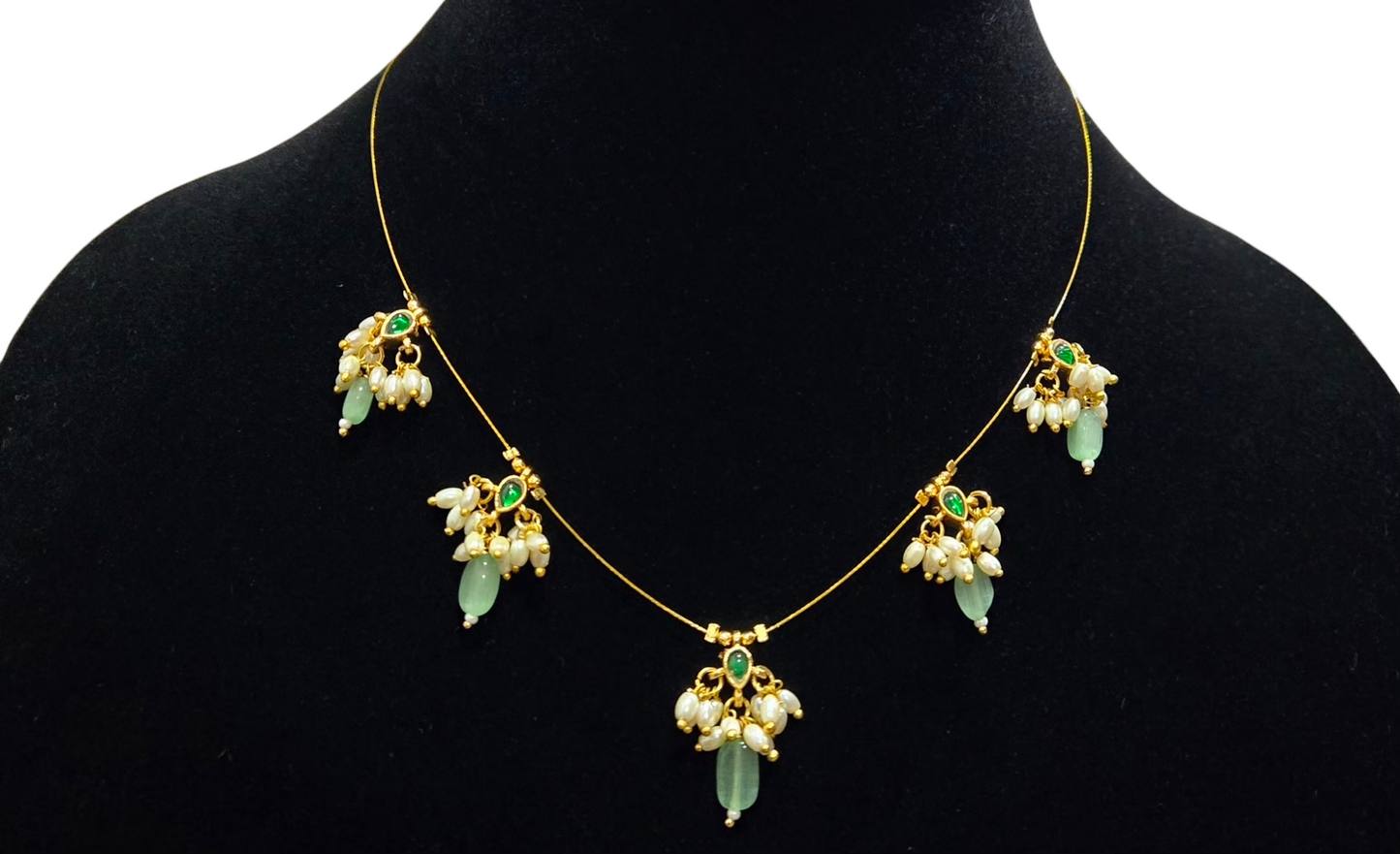 Dual Elegance Jadav Necklace – Pink & Green