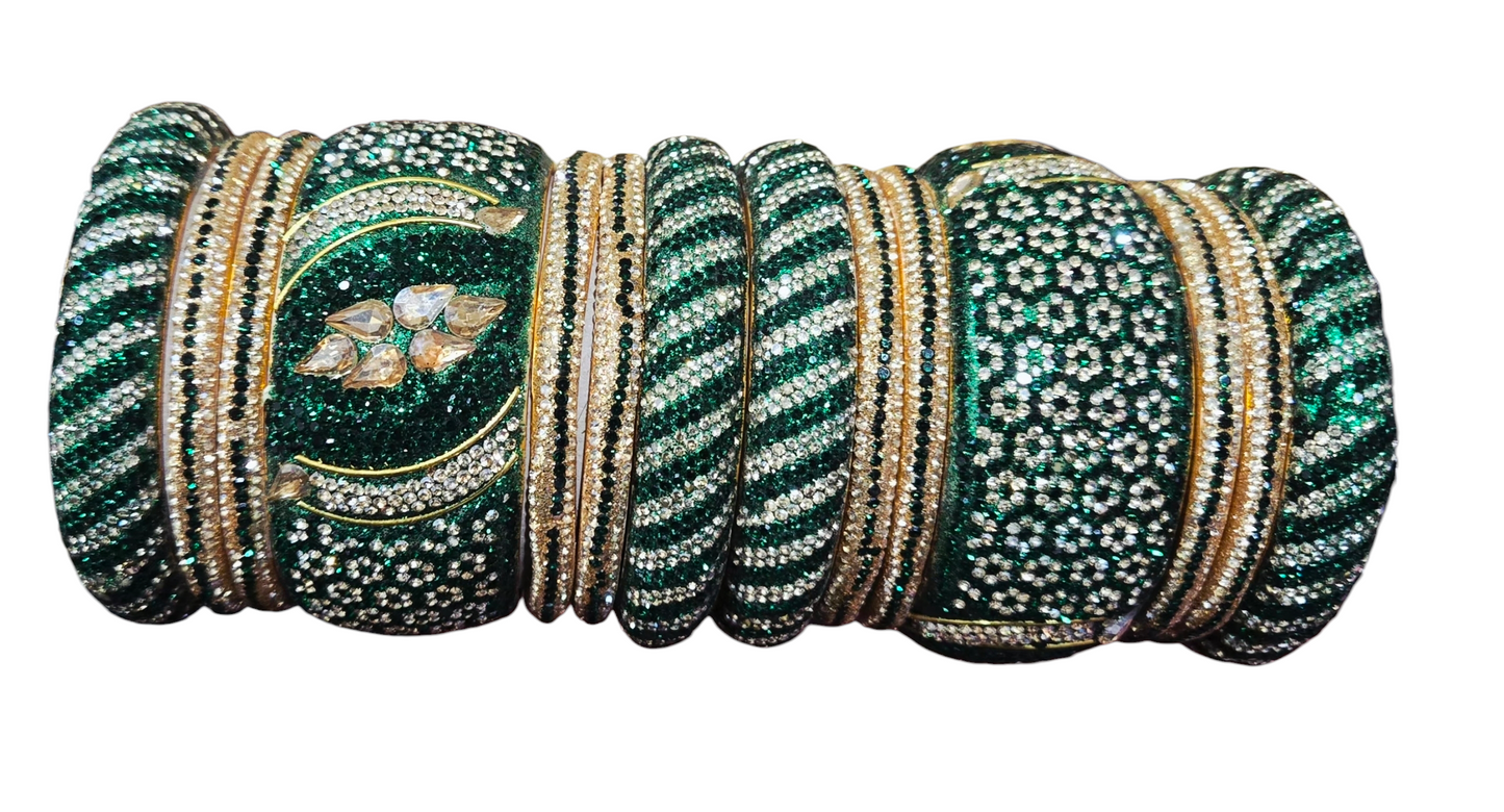 Premium quality heavy stone bangle set