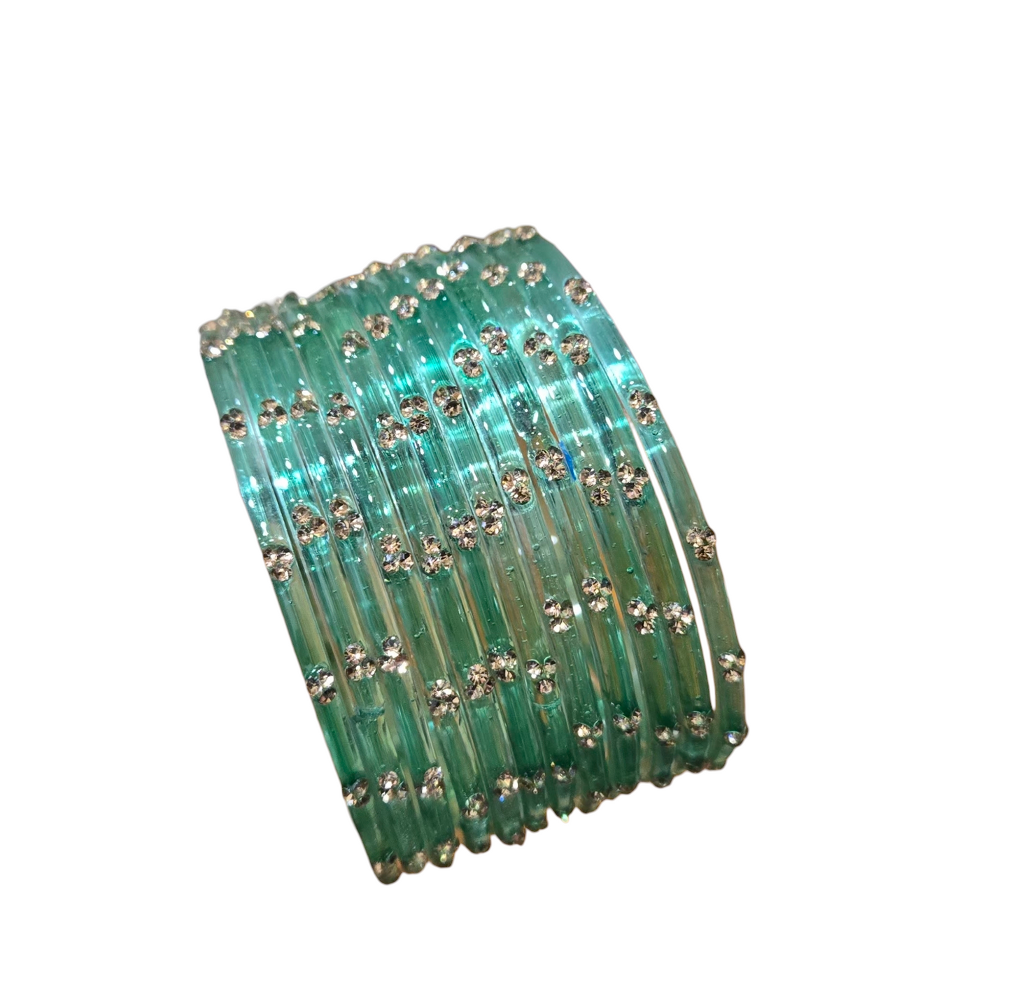 Premium quality stoned raindrop glass bangles