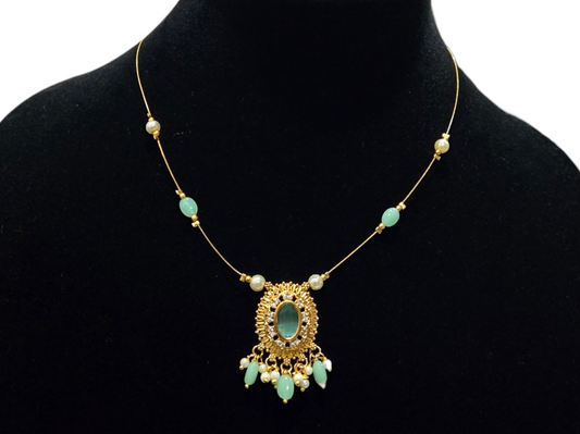 Blush Radiance Pearl-Cluster Floral Pendant Necklace