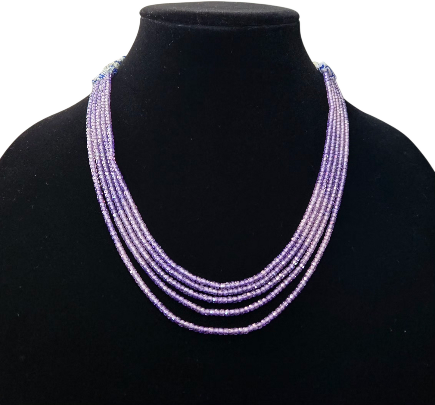 Original CZ Beads Multicolor Gradient Multi‑Strand Necklace