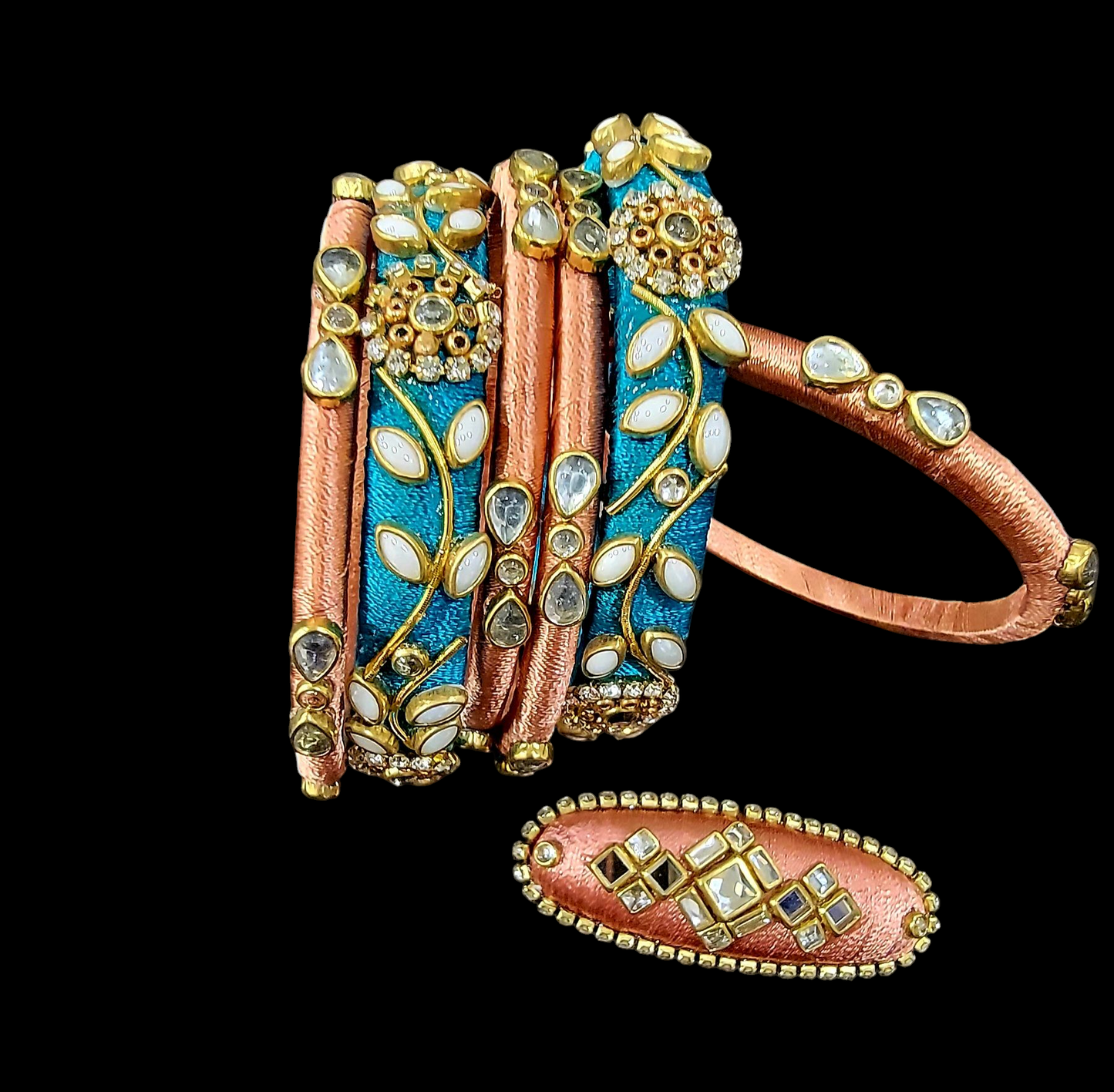 Beautiful handmade combo special- Set of bangles and brooch