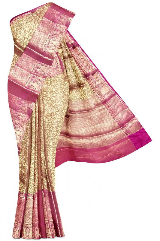 Kanchi Pattu Tissue Silk Saree - Pink