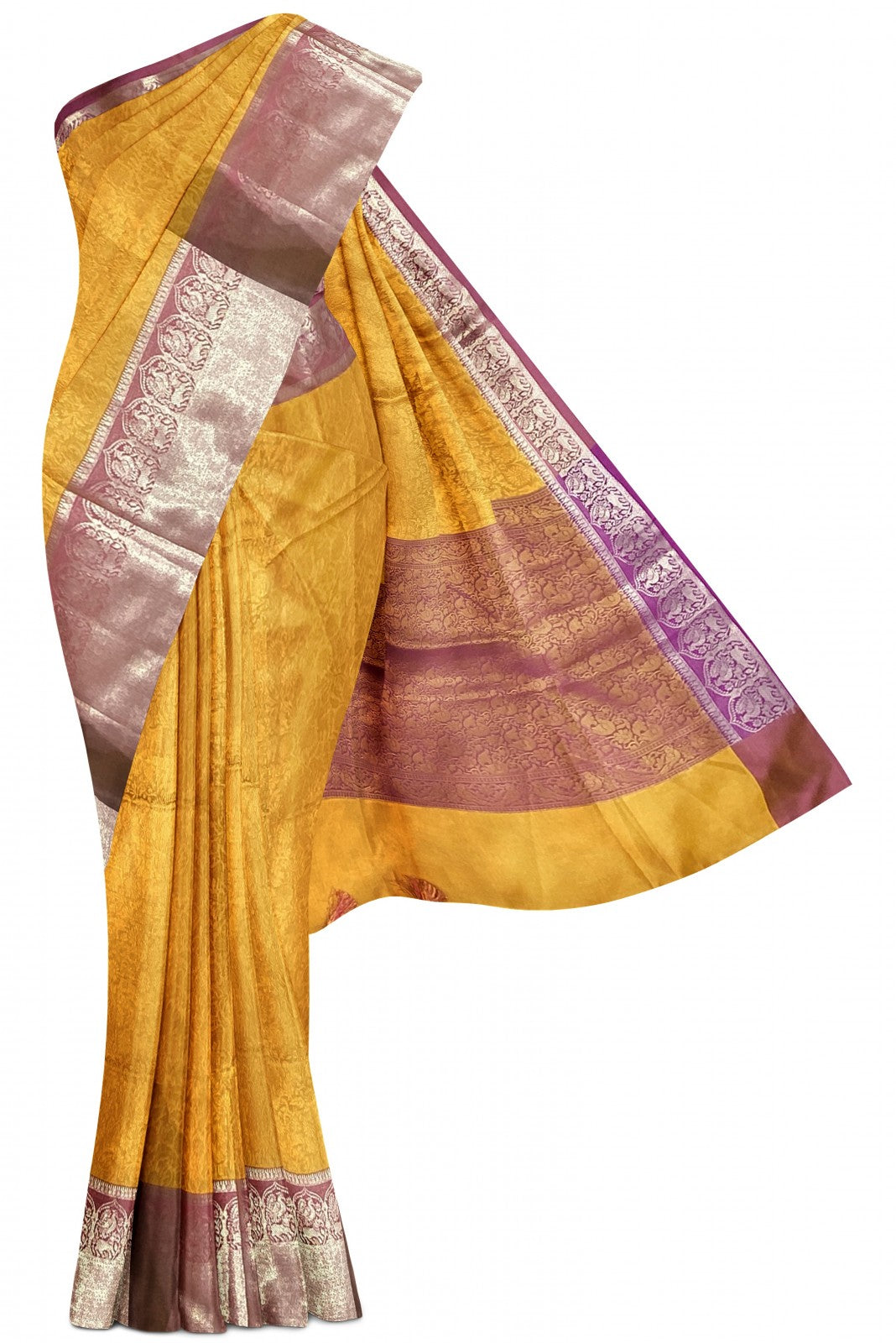 Soft Silk Saree - Mustard Yellow