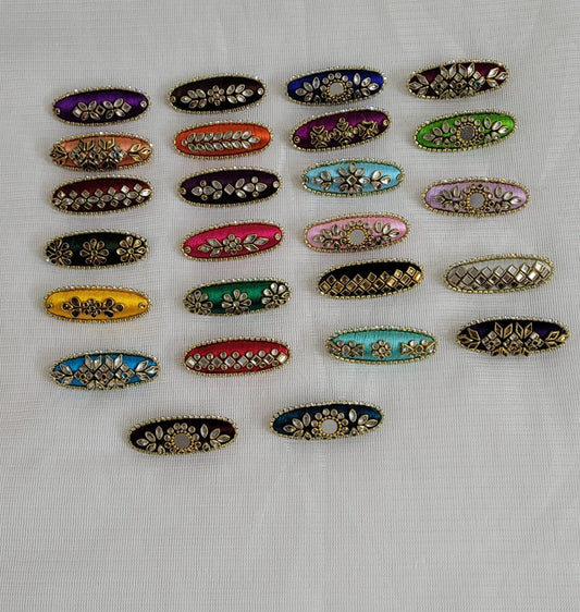 Saree Pins designed with Silk Thread