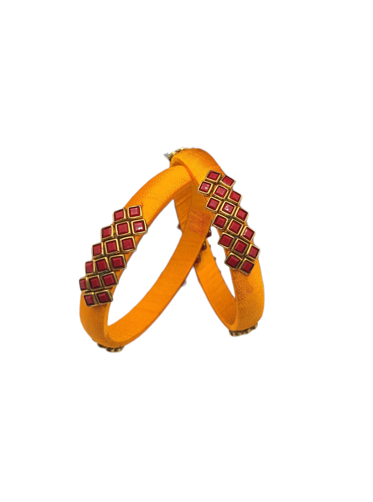 Beautiful Silk Thread Pair Bangles - 2.6