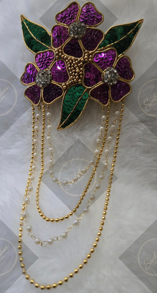 Handmade Sequin hair clip with chains