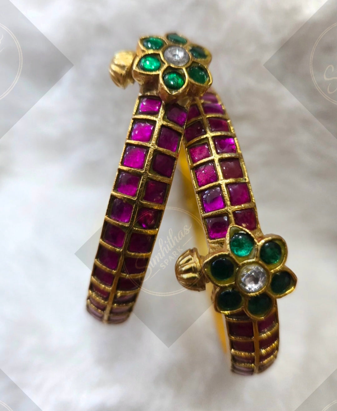 Jadau Kundan Bangles - Size 2.8