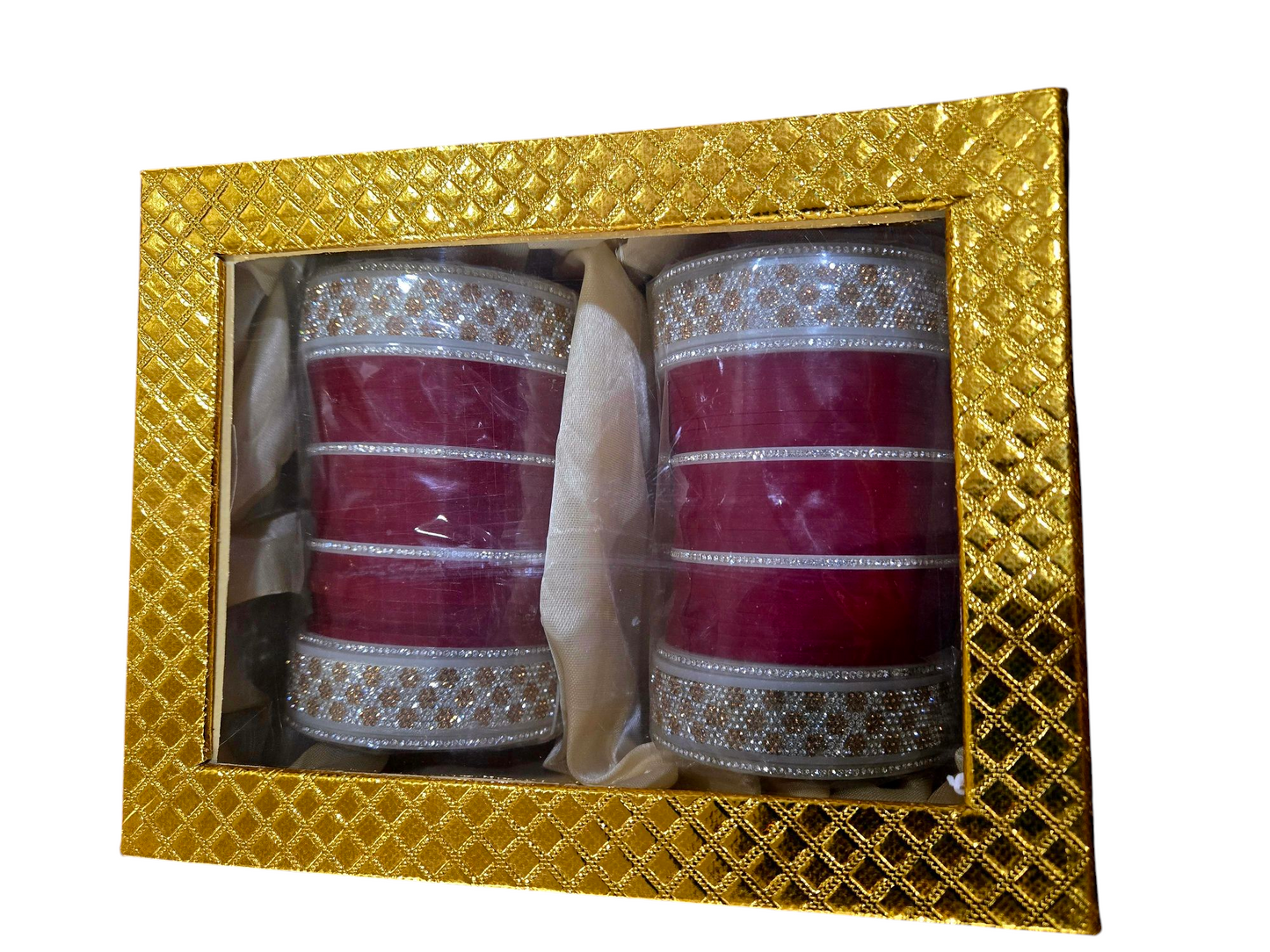 Maroonish red color churiya set in a box - 2.6