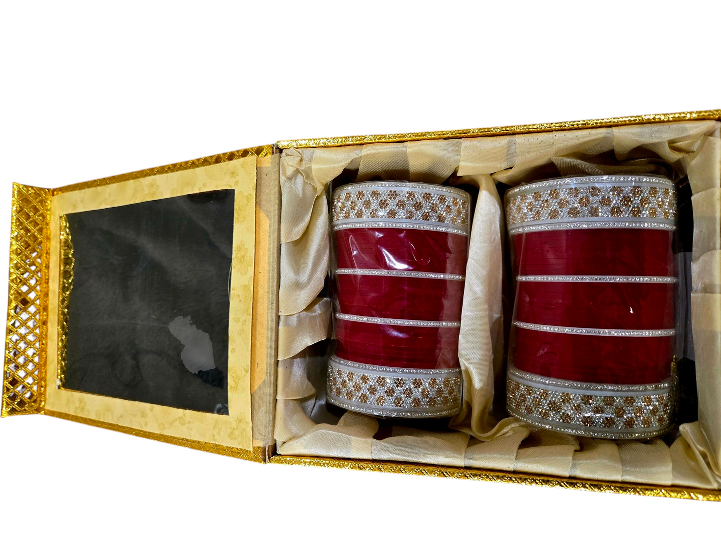 Maroonish red color churiya set in a box - 2.6