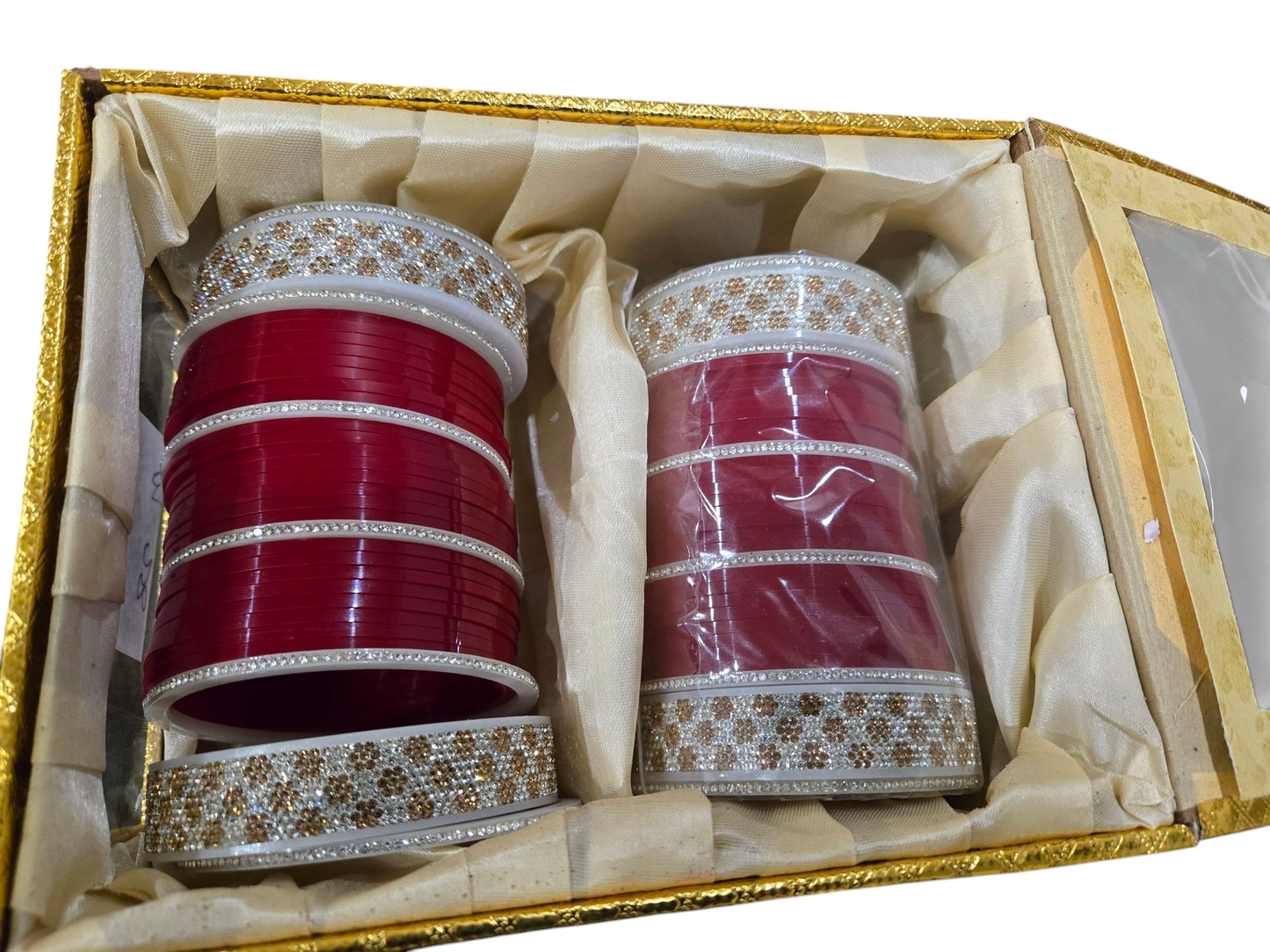 Maroonish red color churiya set in a box - 2.6